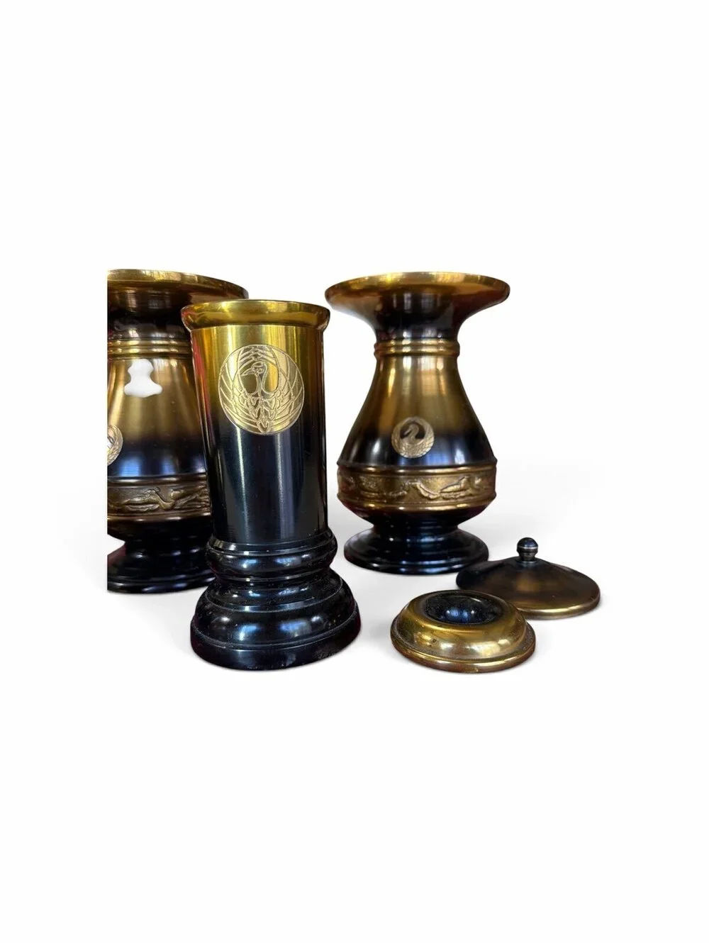 Vintage Gold and Black Decorative Buddhist incense holders